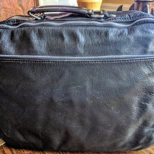 Zara black leather  laptop/overnight bag